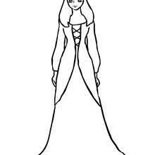 Fairy stand up with long dress coloring page - Coloring page - FANTASY coloring pages - FAIRY coloring pages - FAIRY MAGIC coloring pages