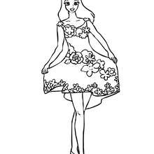 Fairy with flower dress coloring page - Coloring page - FANTASY coloring pages - FAIRY coloring pages - FAIRY FLOWER coloring pages