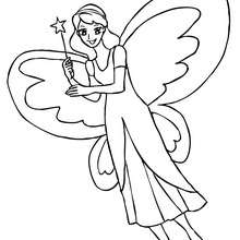 Fairy with big butterfly wings coloring page - Coloring page - FANTASY coloring pages - FAIRY coloring pages - FAIRY WINGS coloring pages