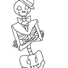 Funny skeleton coloring page - Coloring page - HOLIDAY coloring pages - HALLOWEEN coloring pages - HALLOWEEN SKELETON coloring pages
