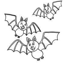 Bats flying coloring page - Coloring page - HOLIDAY coloring pages - HALLOWEEN coloring pages - HALLOWEEN BAT coloring pages