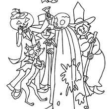 Funny and scary halloween monsters coloring page - Coloring page - HOLIDAY coloring pages - HALLOWEEN coloring pages - HALLOWEEN MONSTER coloring pages