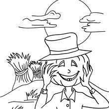 Haunted alive scarecrow coloring page - Coloring page - HOLIDAY coloring pages - HALLOWEEN coloring pages - SCARECROW coloring pages