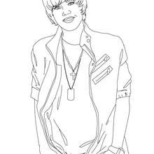 justin bieber with hands in the pockets coloring page - Coloring page - FAMOUS PEOPLE Coloring pages - JUSTIN BIEBER coloring pages