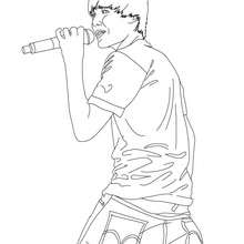 Justin Bieber singing coloring page - Coloring page - FAMOUS PEOPLE Coloring pages - JUSTIN BIEBER coloring pages