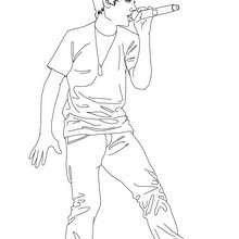 Justin Bieber famoust singer coloring page