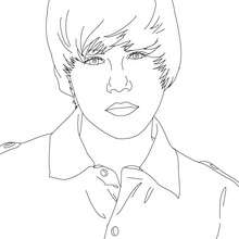 Justin Bieber close up coloring page - Coloring page - FAMOUS PEOPLE Coloring pages - JUSTIN BIEBER coloring pages
