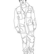 Justin Bieber stand up coloring page - Coloring page - FAMOUS PEOPLE Coloring pages - JUSTIN BIEBER coloring pages