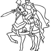 Knight very proud coloring page