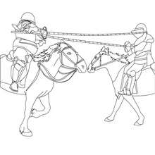Knights jousting on horseback coloring page - Coloring page - FANTASY coloring pages - KNIGHT coloring pages - KNIGHTS TOURNAMENT coloring pages