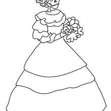 Catrina skeleton coloring page - Coloring page - HOLIDAY coloring pages - MEXICAN DAY OF THE DEAD coloring pages