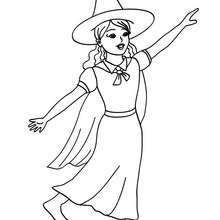 Lovely young witch coloring pages - Coloring page - HOLIDAY coloring pages - HALLOWEEN coloring pages - HALLOWEEN WITCH coloring pages - LOVELY WITCH coloring pages