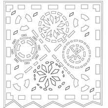Cut paper decoration coloring page - Coloring page - HOLIDAY coloring pages - MEXICAN DAY OF THE DEAD coloring pages