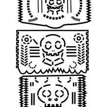 Skeleton paper garland coloring page - Coloring page - HOLIDAY coloring pages - MEXICAN DAY OF THE DEAD coloring pages