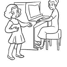 Music lesson coloring page