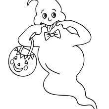 Lovely ghost coloring page - Coloring page - HOLIDAY coloring pages - HALLOWEEN coloring pages - GHOST coloring pages