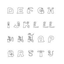 Ghost alphabet letters coloring page - Coloring page - ALPHABET coloring pages - HALLOWEEN letters of alphabet coloring pages