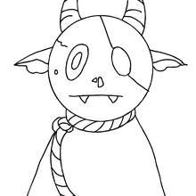 Living-dead little monster coloring page