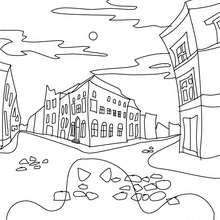 Haunted City coloring page
