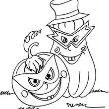 Masked pumpkins coloring page - Coloring page - HOLIDAY coloring pages - HALLOWEEN coloring pages - HALLOWEEN PUMPKIN coloring pages