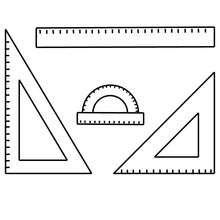 School geometry set coloring page - Coloring page - SCHOOL coloring pages - SCHOOL SUPPLIES coloring page
