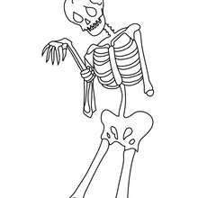 Damaged skeleton's bones coloring page