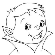 Young vampire face coloring page