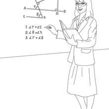Mathematic lesson coloring page - Coloring page - SCHOOL coloring pages - CLASSROOM SCENES  coloring pages
