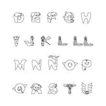 Dracula alphabet letter coloring page - Coloring page - ALPHABET coloring pages - HALLOWEEN letters of alphabet coloring pages