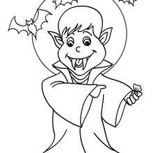 Vampire under the moonlight coloring page