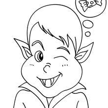 Dracula wink coloring page - Coloring page - HOLIDAY coloring pages - HALLOWEEN coloring pages - DRACULA coloring pages