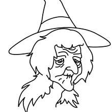 Very old witch coloring page - Coloring page - HOLIDAY coloring pages - HALLOWEEN coloring pages - HALLOWEEN WITCH coloring pages - WITCH FACES coloring pages