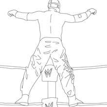 Wrestler climbing on the ring rope coloring page