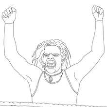 Wrestler calling the public coloring page