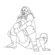 Wrestler crushing his opponent coloring page