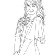 Demi Lovato smiling coloring page - Coloring page - FAMOUS PEOPLE Coloring pages - DEMI LOVATO coloring pages