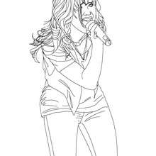 Demi Lovato singing coloring page - Coloring page - FAMOUS PEOPLE Coloring pages - DEMI LOVATO coloring pages