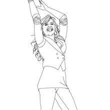 Demi Lovato clapping her hands coloring page - Coloring page - FAMOUS PEOPLE Coloring pages - DEMI LOVATO coloring pages