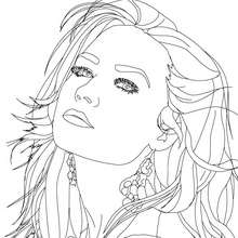 Demi Lovato close up coloring page - Coloring page - FAMOUS PEOPLE Coloring pages - DEMI LOVATO coloring pages