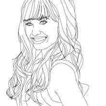 Demi Lovato smiling close up coloring page - Coloring page - FAMOUS PEOPLE Coloring pages - DEMI LOVATO coloring pages