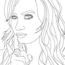 Demetria Lovato posing coloring page - Coloring page - FAMOUS PEOPLE Coloring pages - DEMI LOVATO coloring pages