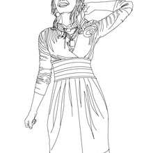 Demi Lovato happy coloring page - Coloring page - FAMOUS PEOPLE Coloring pages - DEMI LOVATO coloring pages