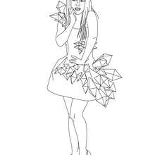 Lady Gaga beautiful dress coloring page - Coloring page - FAMOUS PEOPLE Coloring pages - LADY GAGA coloring pages