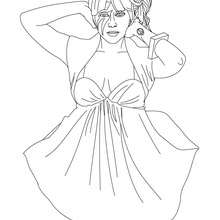 Lady Gaga with bun coloring page - Coloring page - FAMOUS PEOPLE Coloring pages - LADY GAGA coloring pages