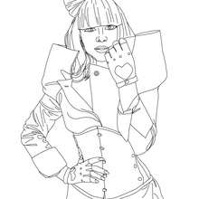 Lady Gaga with gloves coloring page - Coloring page - FAMOUS PEOPLE Coloring pages - LADY GAGA coloring pages