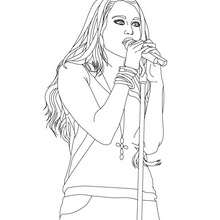 Miley Cyrus singing coloring page