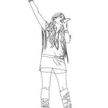 Miley singing coloring page - Coloring page - FAMOUS PEOPLE Coloring pages - MILEY CYRUS coloring pages