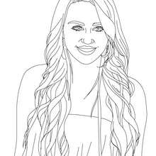 Miley close up coloring page - Coloring page - FAMOUS PEOPLE Coloring pages - MILEY CYRUS coloring pages