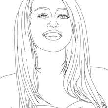 Miley Cyrus close up coloring page - Coloring page - FAMOUS PEOPLE Coloring pages - MILEY CYRUS coloring pages
