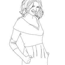 Selena Gomez posing coloring page - Coloring page - FAMOUS PEOPLE Coloring pages - SELENA GOMEZ coloring pages
